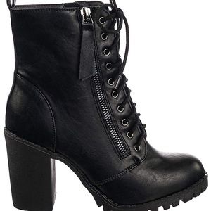 Soda Heeled Combat Boots